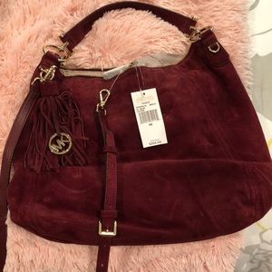 Brand new cherry suede MK BAG